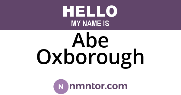 Abe Oxborough