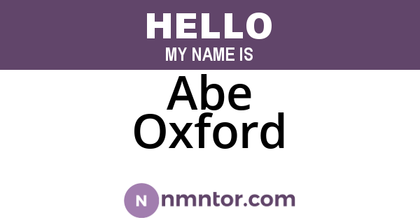 Abe Oxford