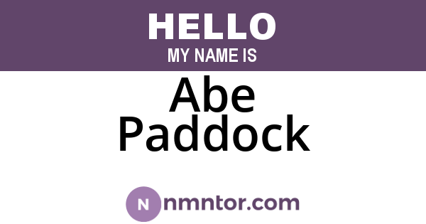 Abe Paddock