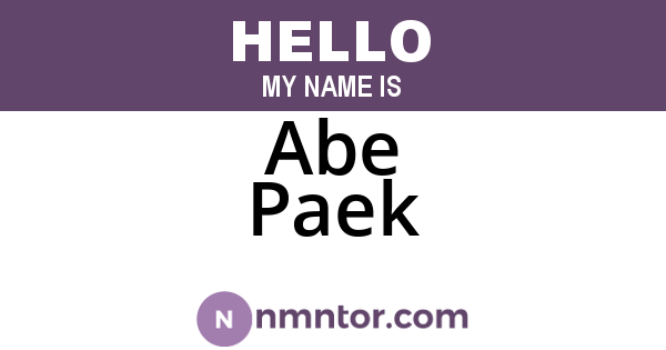 Abe Paek