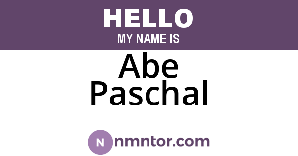Abe Paschal