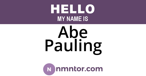 Abe Pauling