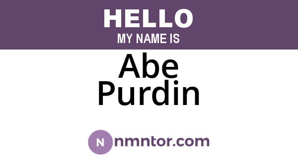 Abe Purdin