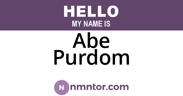 Abe Purdom