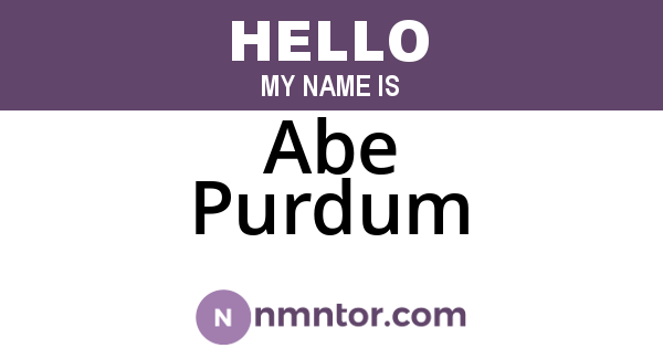 Abe Purdum