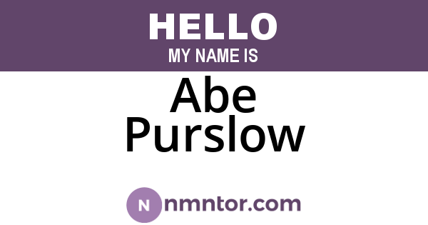 Abe Purslow
