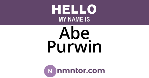Abe Purwin