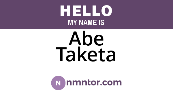 Abe Taketa