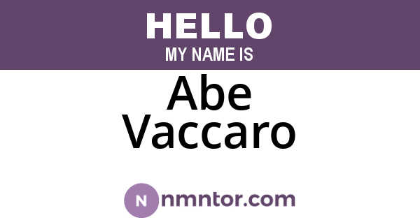 Abe Vaccaro