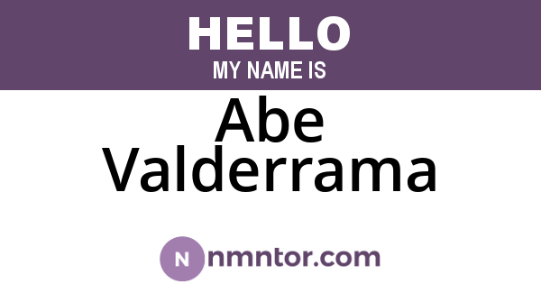Abe Valderrama