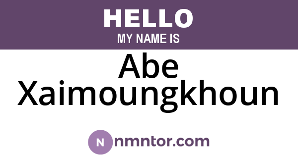 Abe Xaimoungkhoun