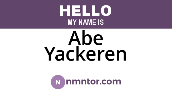 Abe Yackeren