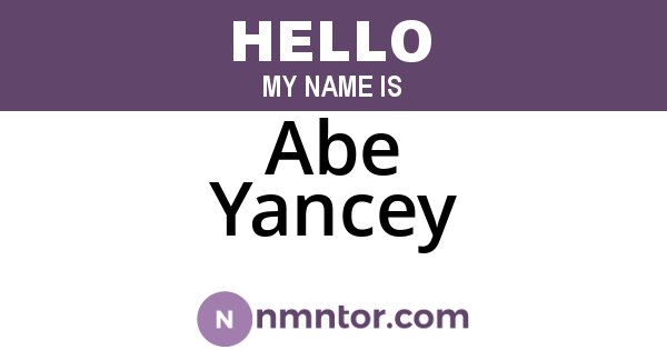Abe Yancey