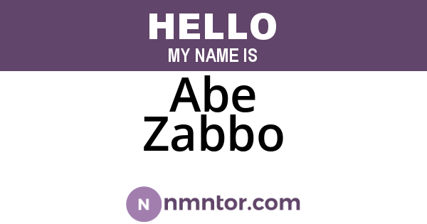 Abe Zabbo