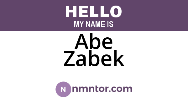 Abe Zabek
