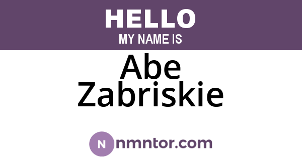 Abe Zabriskie