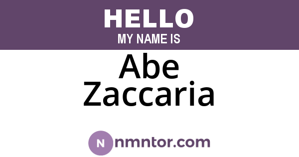 Abe Zaccaria