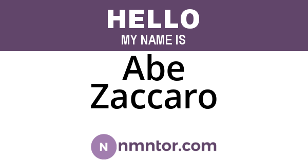 Abe Zaccaro