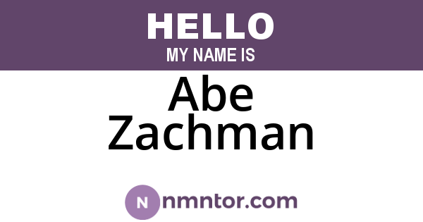 Abe Zachman