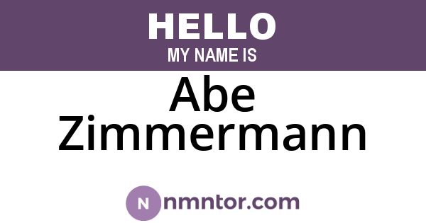 Abe Zimmermann