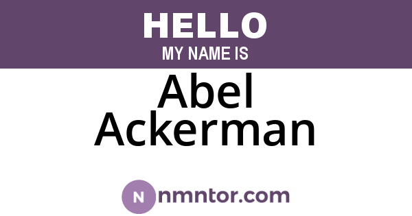 Abel Ackerman
