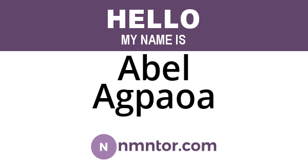 Abel Agpaoa