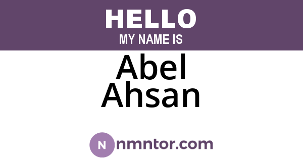 Abel Ahsan