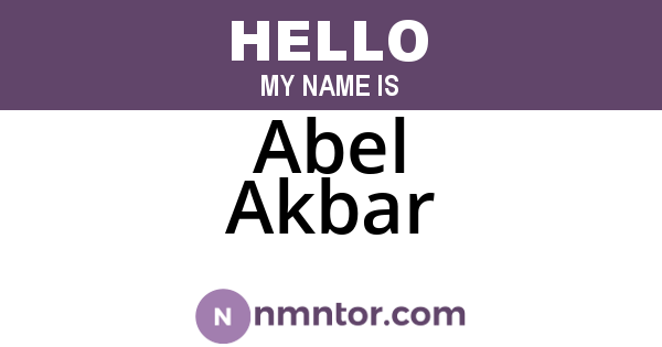 Abel Akbar