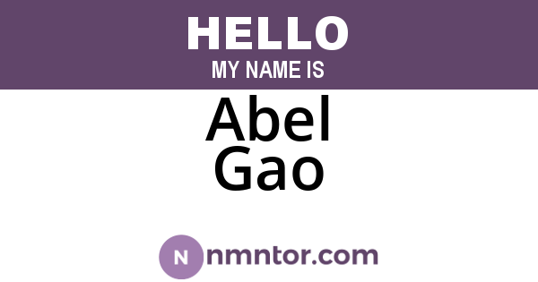 Abel Gao