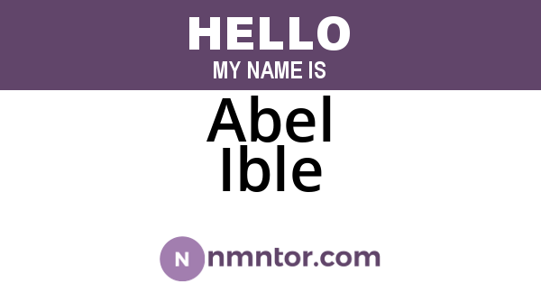 Abel Ible