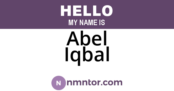 Abel Iqbal