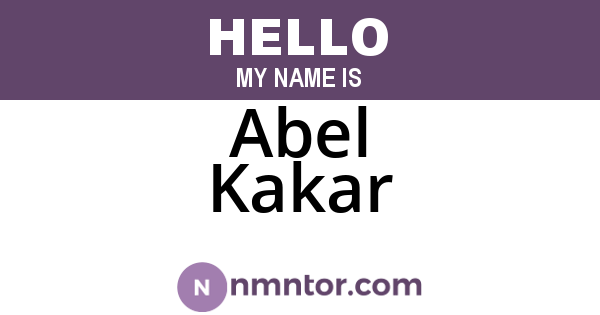 Abel Kakar