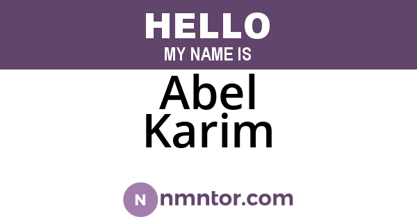 Abel Karim