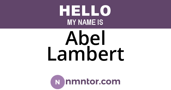 Abel Lambert