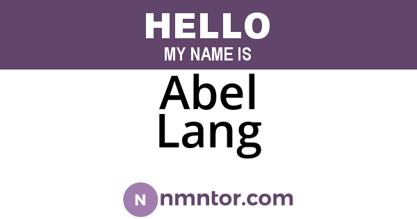 Abel Lang