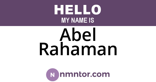 Abel Rahaman