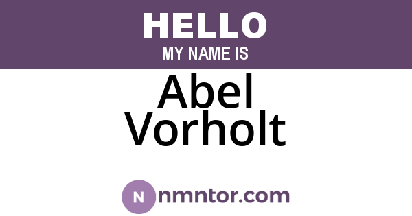 Abel Vorholt