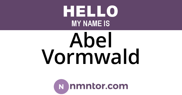 Abel Vormwald
