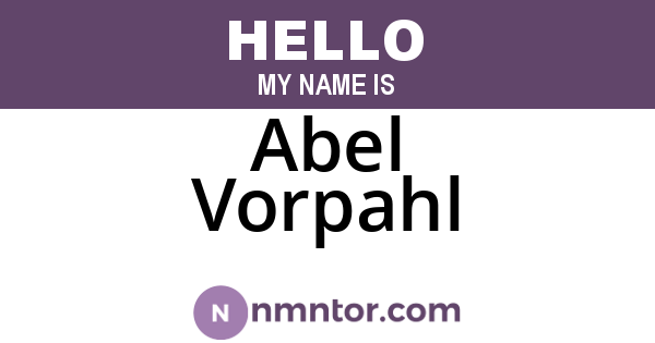 Abel Vorpahl
