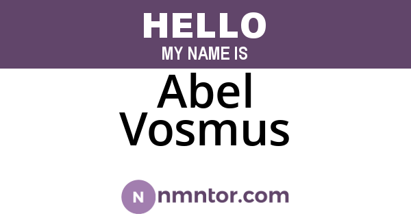 Abel Vosmus