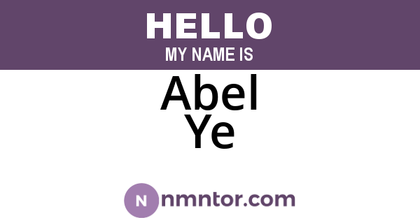 Abel Ye