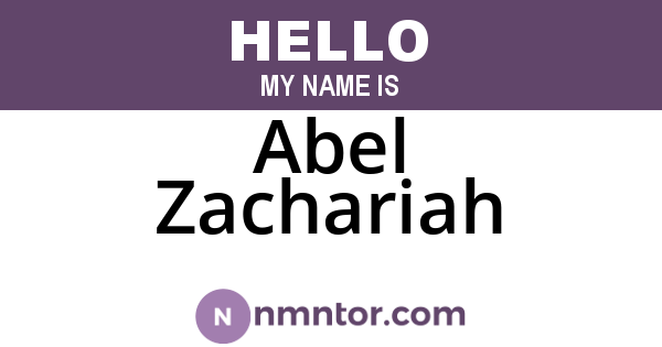 Abel Zachariah