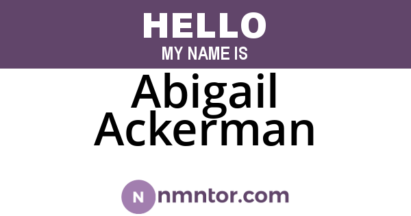 Abigail Ackerman