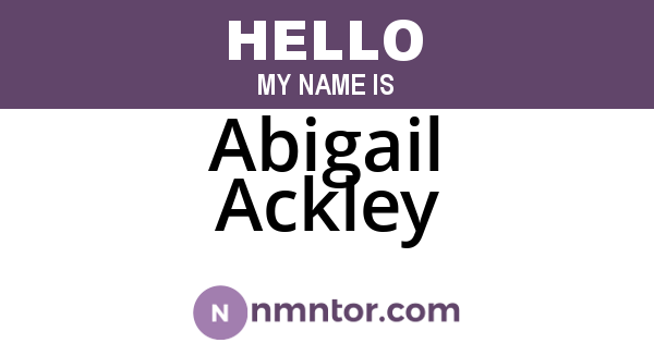 Abigail Ackley
