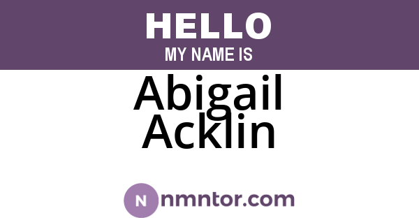 Abigail Acklin