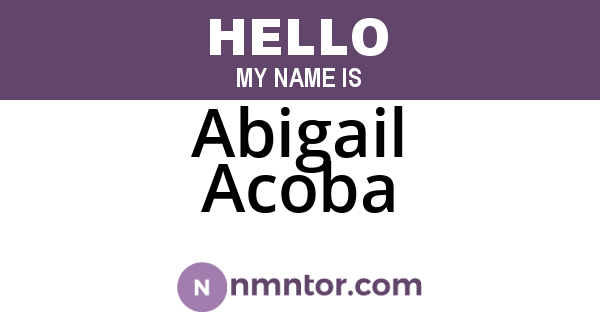 Abigail Acoba