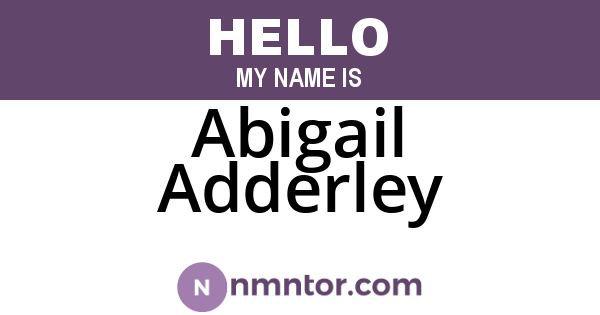 Abigail Adderley