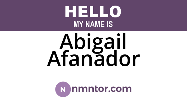 Abigail Afanador
