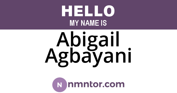 Abigail Agbayani