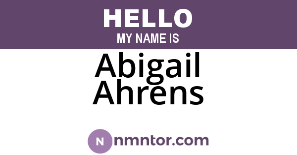 Abigail Ahrens